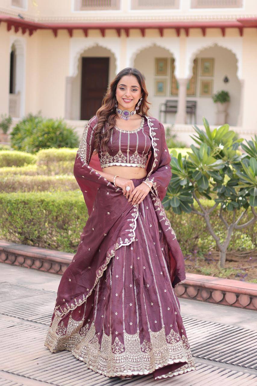 KA 5056 Crush Purple Wholesale lehenga market in Pune